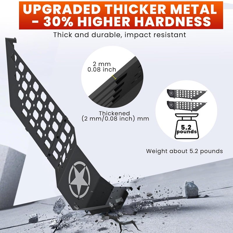 Eamplest Metal Front Door Storage Box Pockets Fit for Jeep Wrangler,Door Side Insert Organizer for Jeep Wrangler JL JLU 4XE 2018-2025 & Gladiator JT 2020-2025 Interior Door Storage Expansion Accessories 2PCS - Image 2